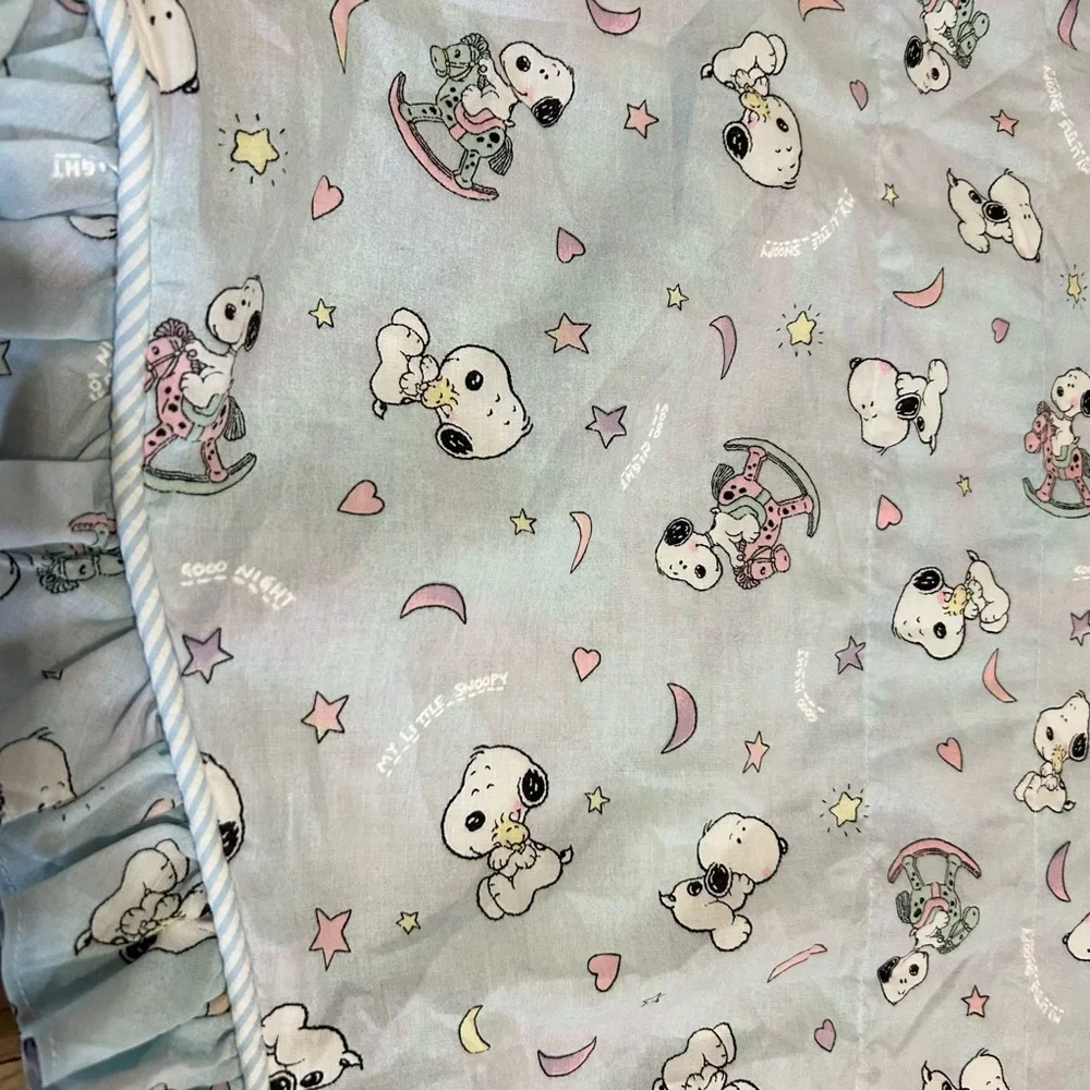 VTG My Little Snoopy Lambs & Ivy Valances Set/2 Good Night‎ Ruffles Nursery USA